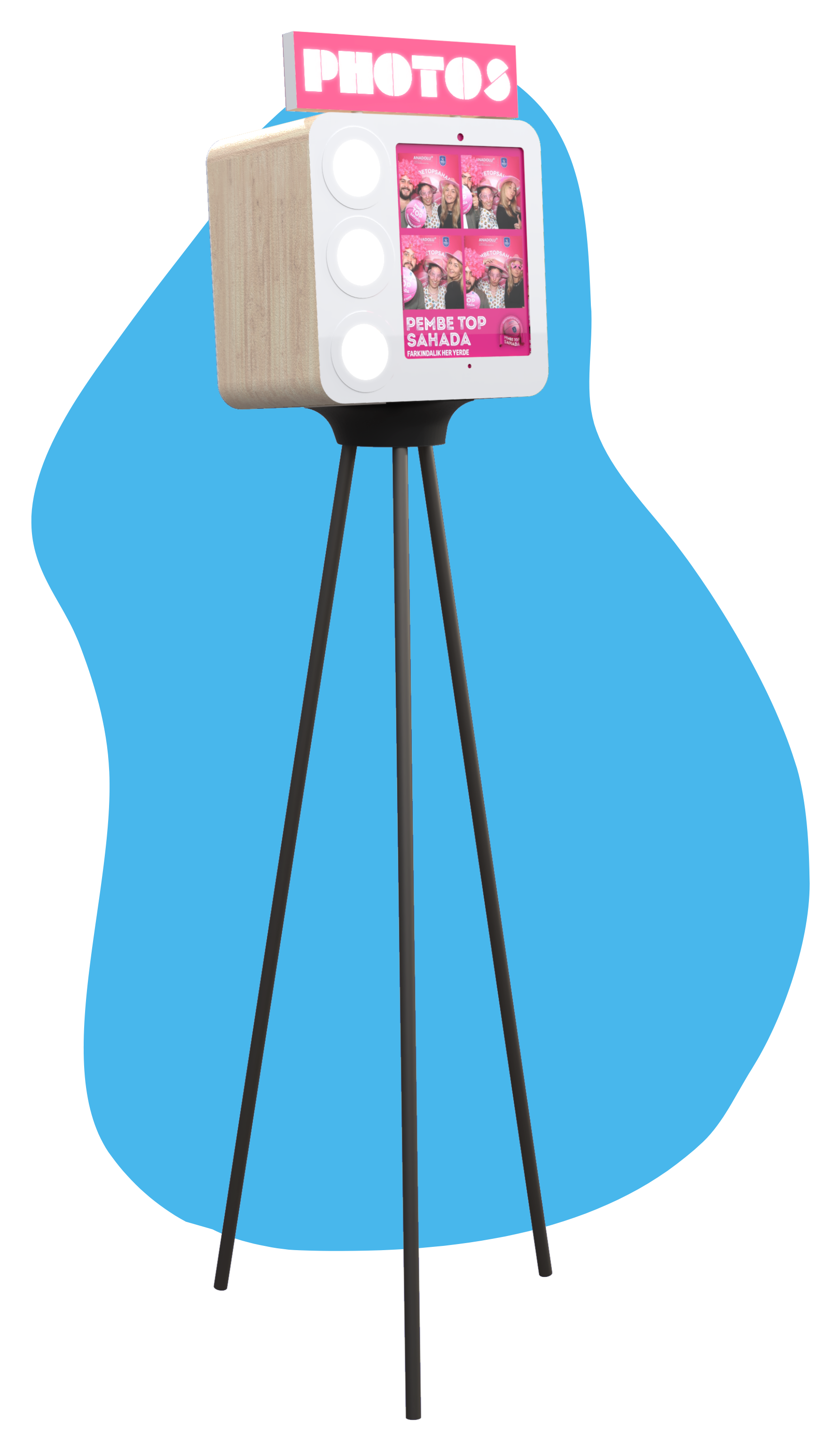 Photobooth Badabooth — borne photo vintage sur pieds avec impression instantanée